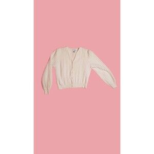 1980s-1990s NORDSTROM Petite Focus LAMBSWOOL and ANGORA Blend  Cardigan. Small.